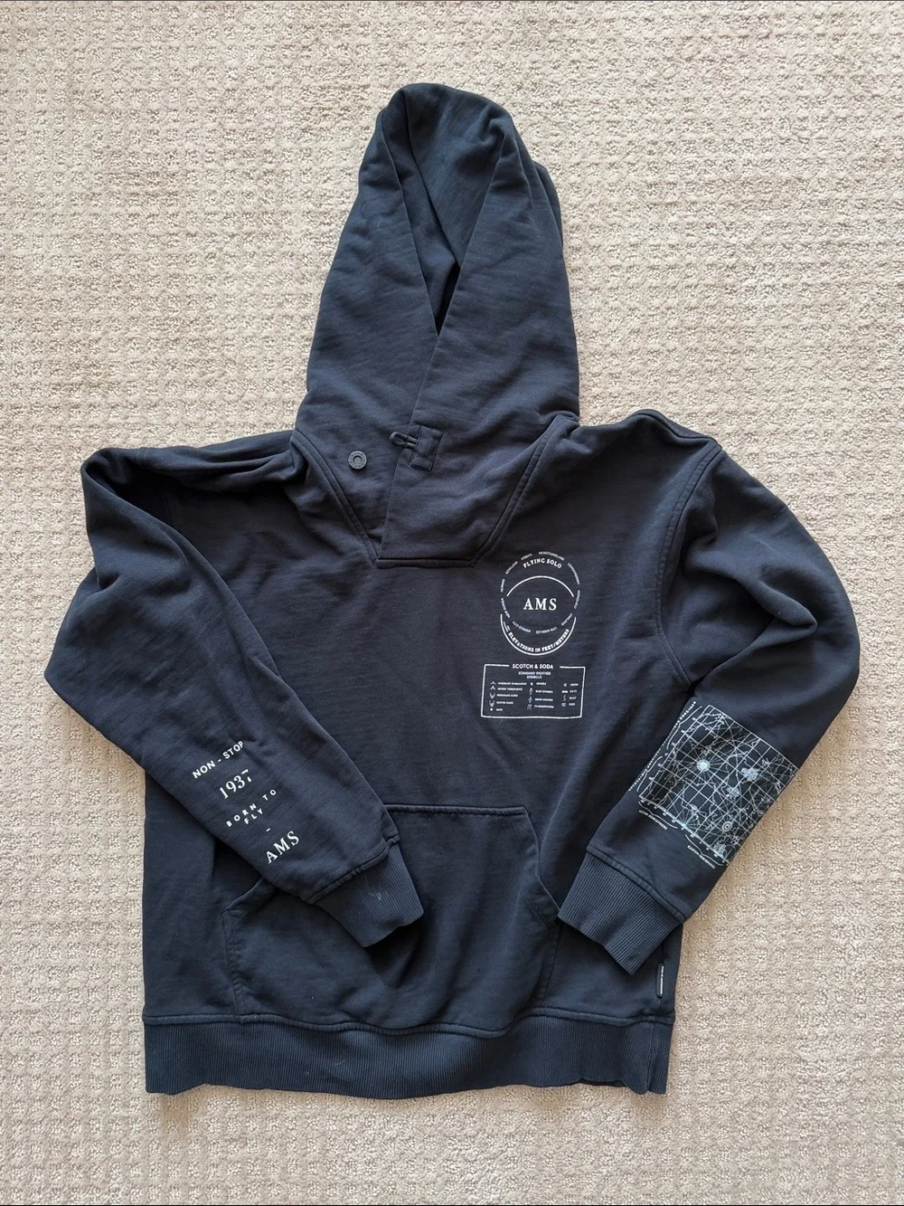 Free People White Waffle Snap-Front Pullover Hoodie
